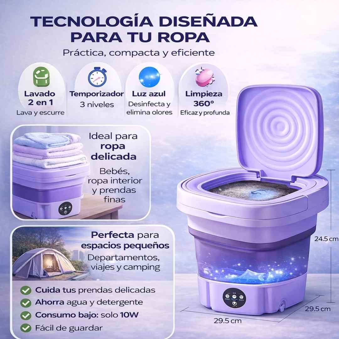 LavaFácil™ - Lavadora Portátil Para Tus Prendas Fácilmente, Sin Lavar a Mano.
