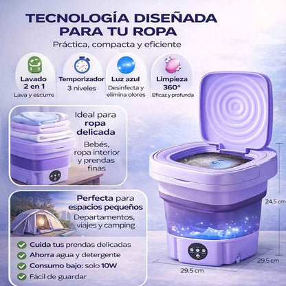 LavaFácil™ - Lavadora Portátil Para Tus Prendas Fácilmente, Sin Lavar a Mano.