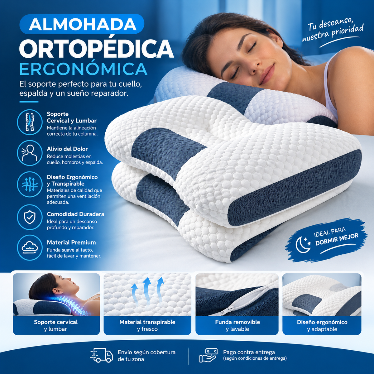 Almohada RelaxPro™ - Tu Descanso Empieza Aquí